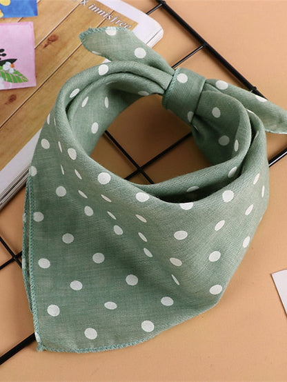 Polka Dots Kerchief Pink Green Blue Scarfs Birthday Gift Accessories for Women