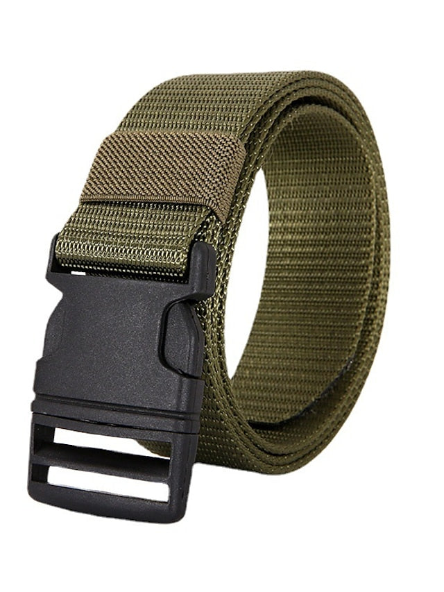 Men's Web Belt Canvas Plastic Buckle Plain Classic Casual Work Daily Black Blue Green Coffee for Women