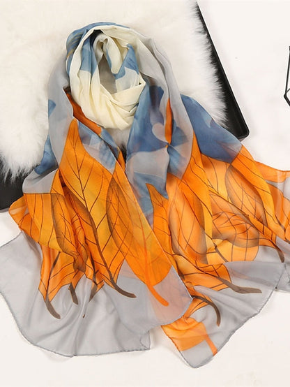 Spring Fashion Soft Scarf Women Retro Summer Chiffon Wrap Ladies Print Outdoor Beach Scarves And Shawl for Women