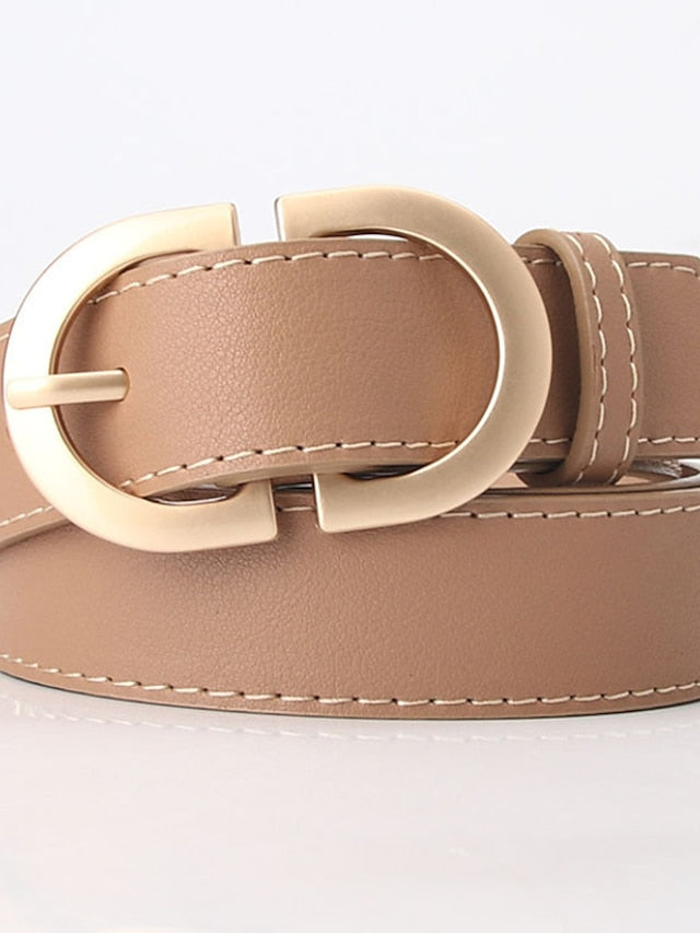 Belt PU White Black Khaki Brown Coffee Waist Belt School Daily Pure Color / Spring / Summer / Fall / Winter / Alloy for Women