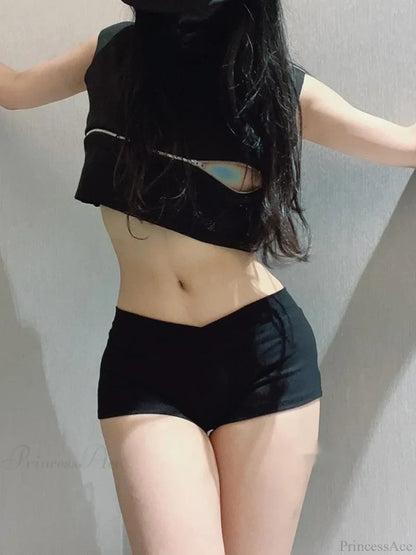Black Dance Fitness Running Short