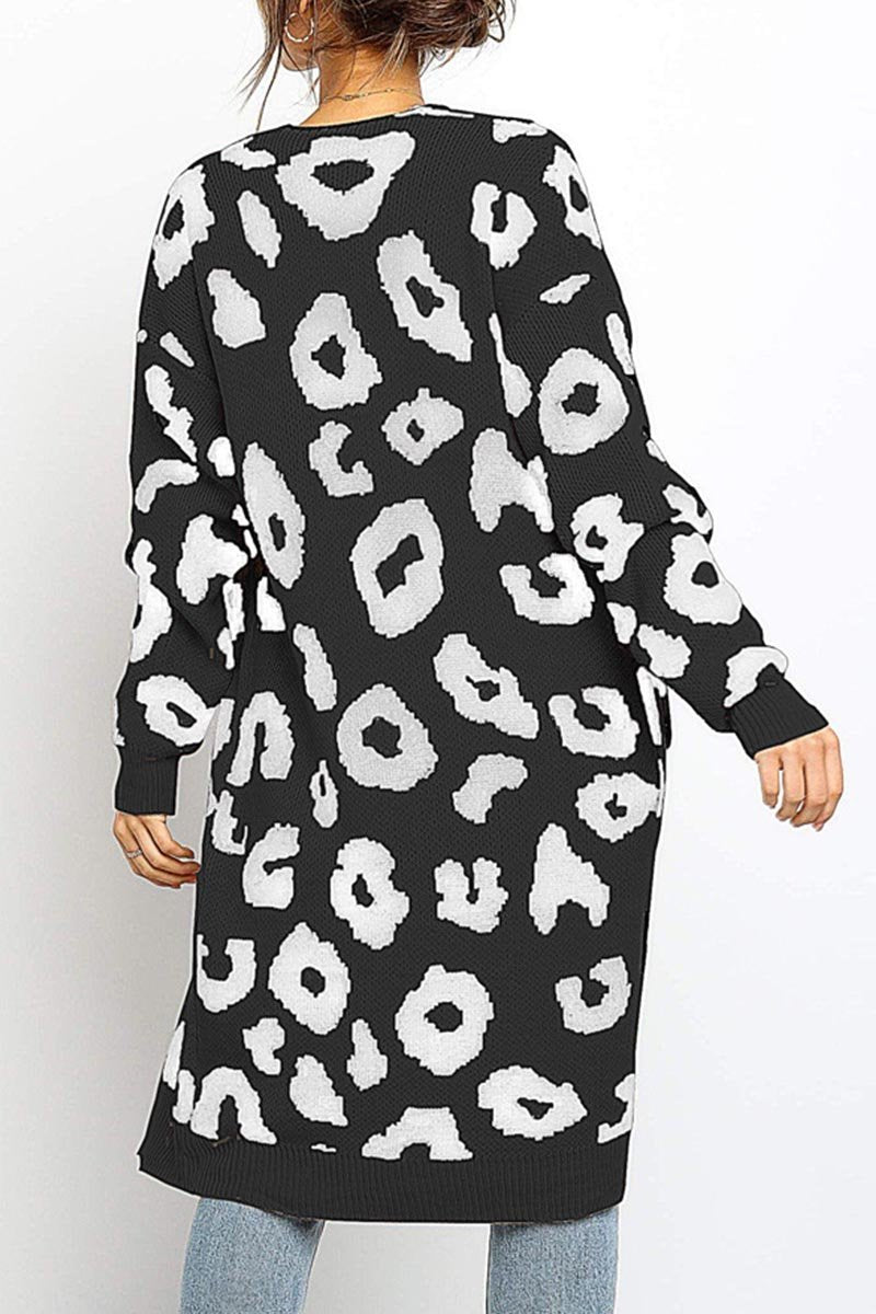 Leopard Print Sweet Comfy Cardigan Tops Sweater(3 Colors)