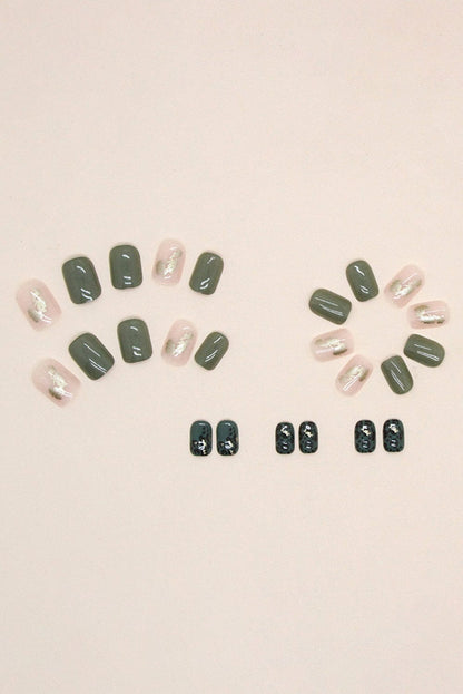 Fashionable Black and Green Leopard Foil Nail Art Sticker Set
