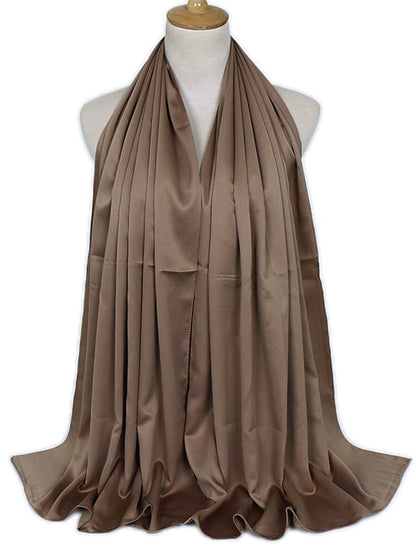 1pcs Women Silk Headscarf Hijab Scarf Long Muslim Shawl Turban Bandana Satin Scarves Head Wraps for Women