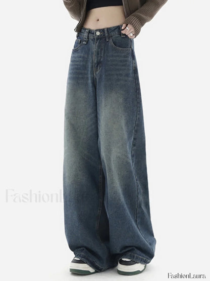 Blue Wash Baggy Boyfriend Jeans