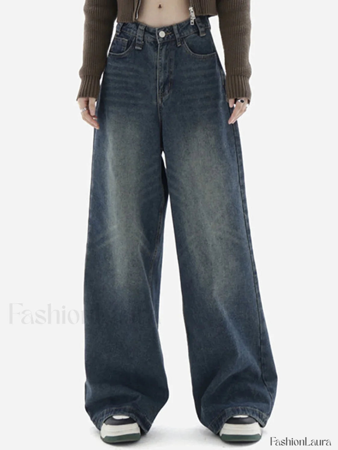Blue Wash Baggy Boyfriend Jeans