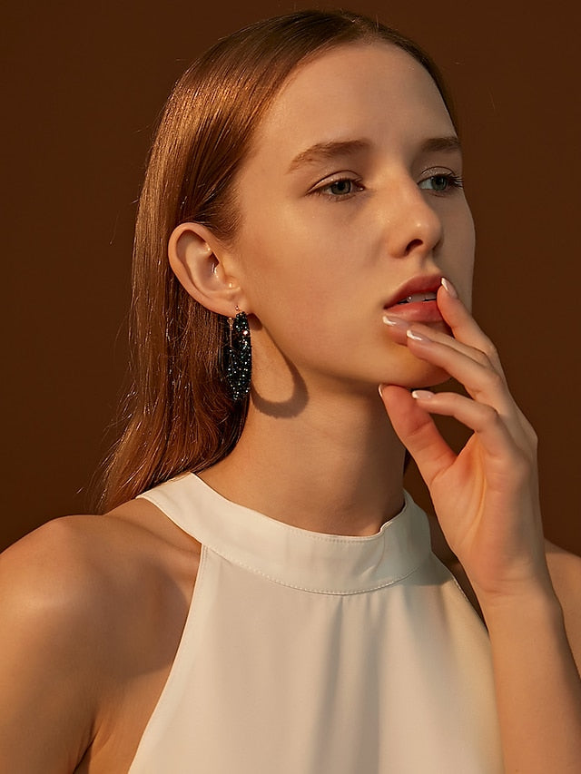 1 Pair Hoop Earrings For Street Date Alloy Classic Fashion for Women