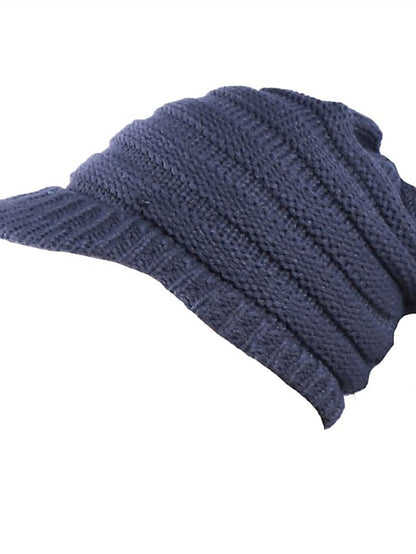 Hat Baseball Cap Black Pink Dark Gray Outdoor Home Daily Knit Pure Color Windproof Warm Dustproof for Women