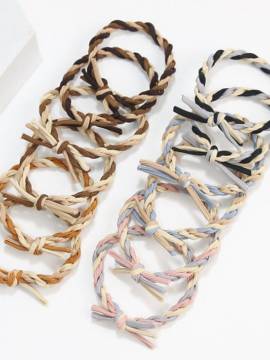12pcs Multi Color Weaved Hair Ties Hair Tie For Daily Thread Cord for Women