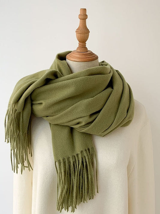 Shawls & Wraps Party Black Scarf Pure Color / Basic / Green / Khaki / Fall / Winter for Women