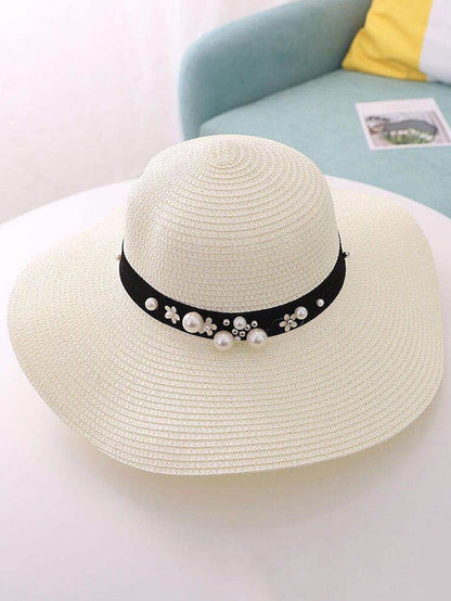 1pcs Lady Round Top Raffia Wide Brim Straw Hats Summer Sun Hats for Women With Leisure Beach Hats for Women