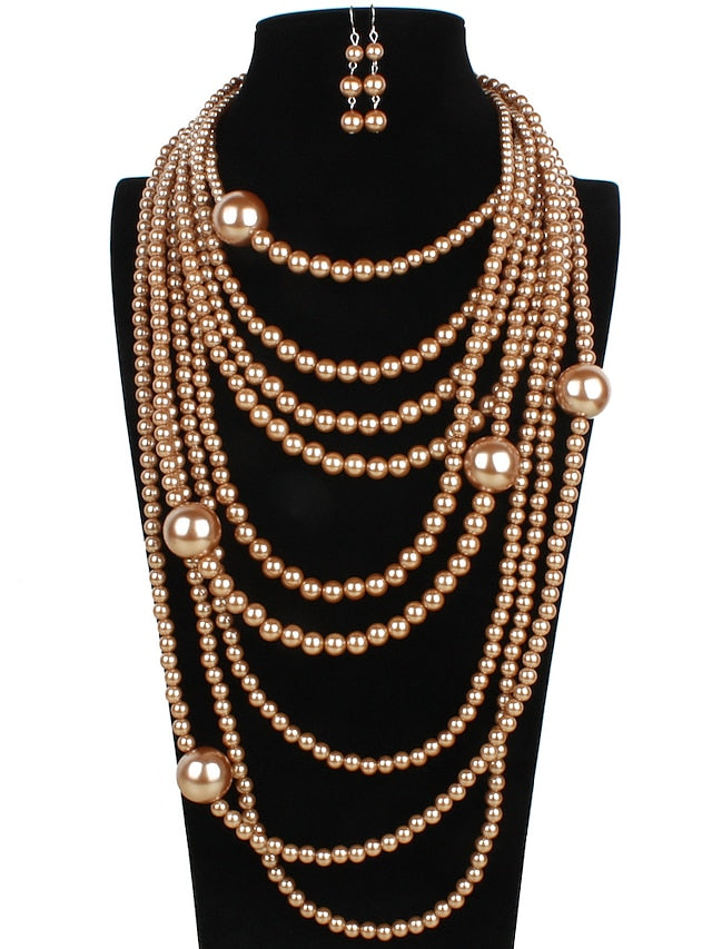 necklace Chic & Modern Party Pure Color Jewelry Sets / Imitation Pearl / Gold / Fall / Winter / Spring for Women