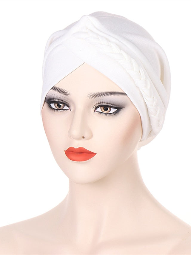 Bonnets Muslim Turban Hijabs Female Hat New Fashion Solid Color Simple Style Cap Hot Two Kinds of Wear Headgear for Women