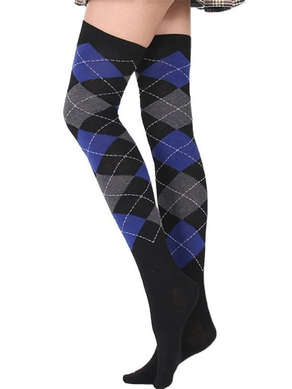 Stockings Work Daily Holiday Plaid Polyester Cotton Simple Casual Lolita Casual Cute Casual / Daily 1 Pair for Women