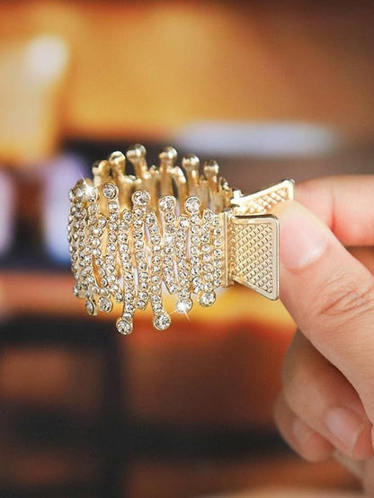Hair Clip For Daily Classic Crystal Alloy Crown Rhinestone Grabber Pearl Rhinestone Grabber Crown Black Diamond Hair Clip for Women