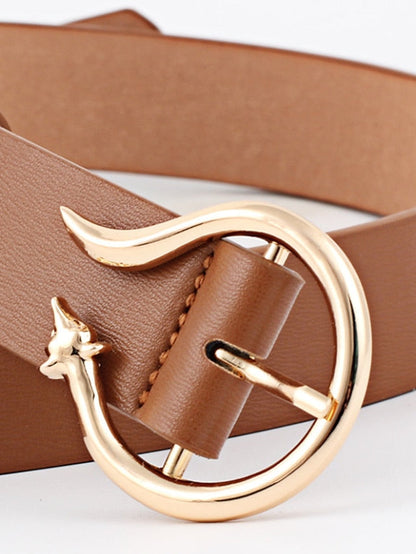 Unisex PU Buckle Belt PU Leather Prong Buckle Plain Casual Classic Party Daily Black Pink Red Brown for Women