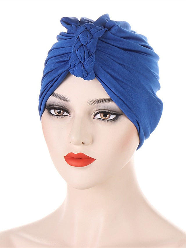 Fashion Inner Hijab Cap Black White Navy Colors Turban Hat Female Bandana Headband Hair Cover Cap Ladies Head Wraps Muslim Headscarf Bonnet for Women