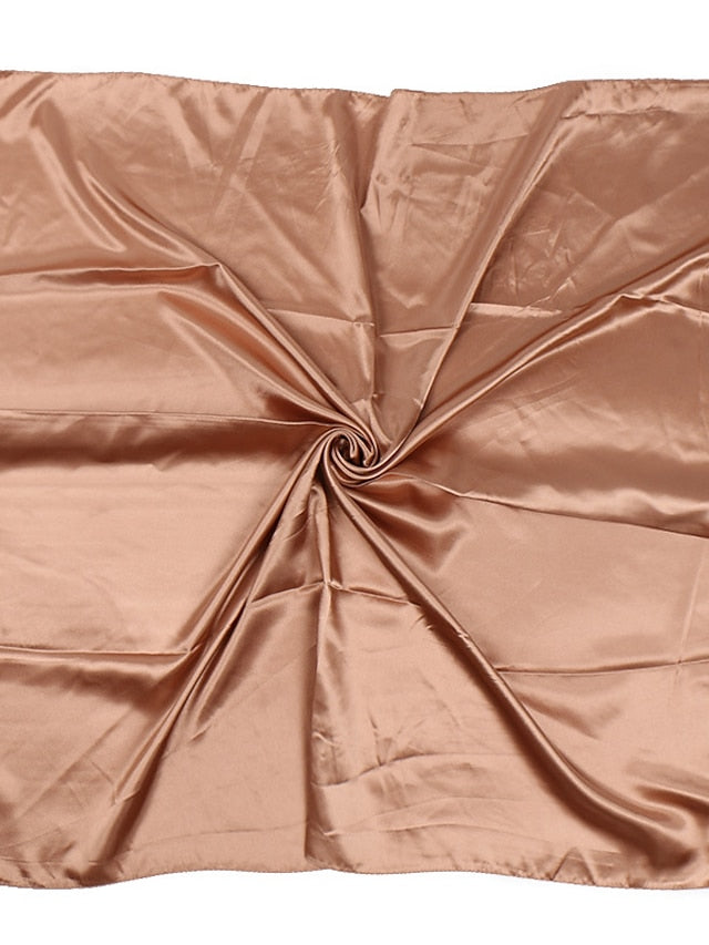 1pcs 90*90cm Solid Colors Neckerchief Hijab Scarf For Women Silk Satin Headband Hair Scarves Female Square Shawls Head Scarfs For Ladies for Women