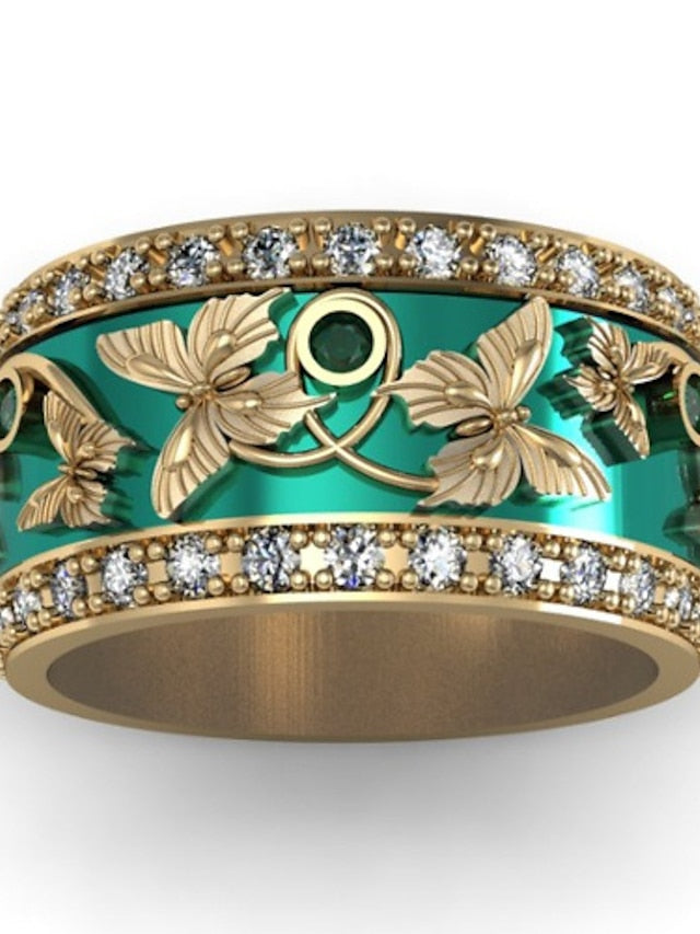 1PC Band Ring For tiny diamond Daily Alloy Vintage Style Butterfly for Women