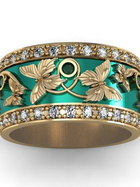 1PC Band Ring For tiny diamond Daily Alloy Vintage Style Butterfly for Women