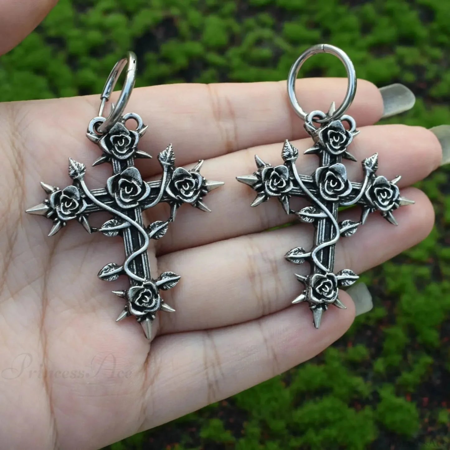 Bright Lunar Heavenly Dark Hoop Earring