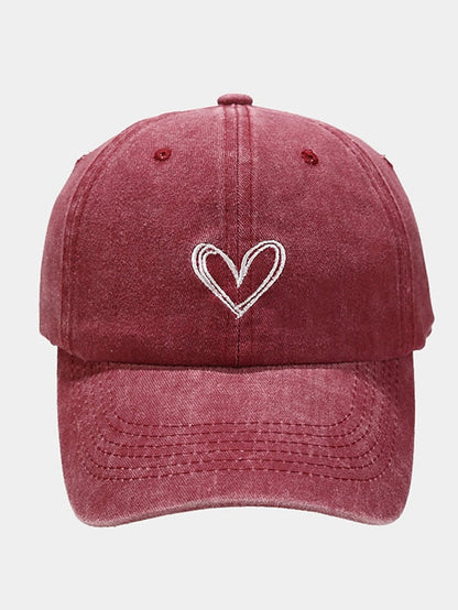 Fashion Outdoor Sport Solid Baseball Caps For Men Women Couple Love Heart Embroidery Snapback Cap Washed Cotton Dad Hat for Women
