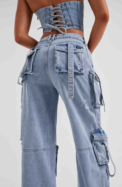 Lucia Cargo Pant - Blue