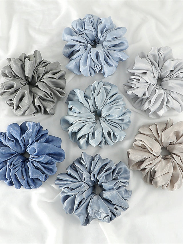 Plain Malaysian Bunch Hair Tie Women Silk Linen Ribbon Wrist Shawl Muslim Hijab Bonnet Volumizing Scrunchie Headband for Women