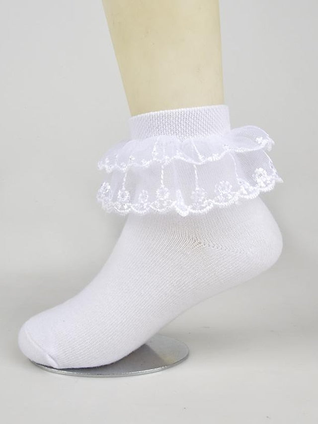 Kid's Crew Socks Wedding Party Daily Solid / Plain Color Nylon Cotton Classic Lolita 1 Pair for Women