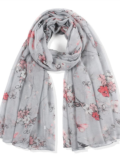New Women Spring Summer Fashion Voile Scarf Long Shawl Beach Headband Bandanna Wrap Muffler Soft Hijab for Women