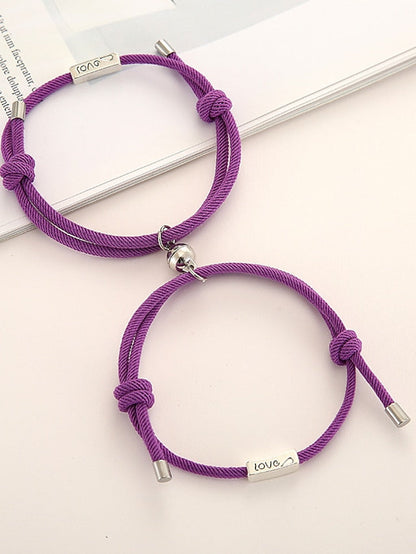 1 Pair Couple's Bracelet Magnetic Adjustable Romantic Series Love Simple Rope Bracelet Jewelry Milan For Gift for Women