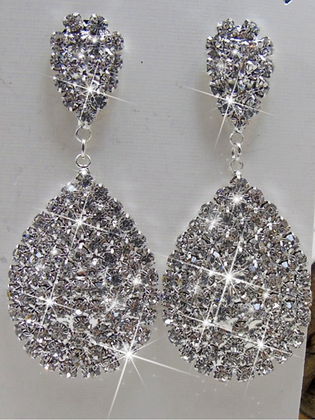 1 Pair Drop Earrings For AAA Cubic Zirconia Daily Festival Alloy Pear Cut Fashion for Women