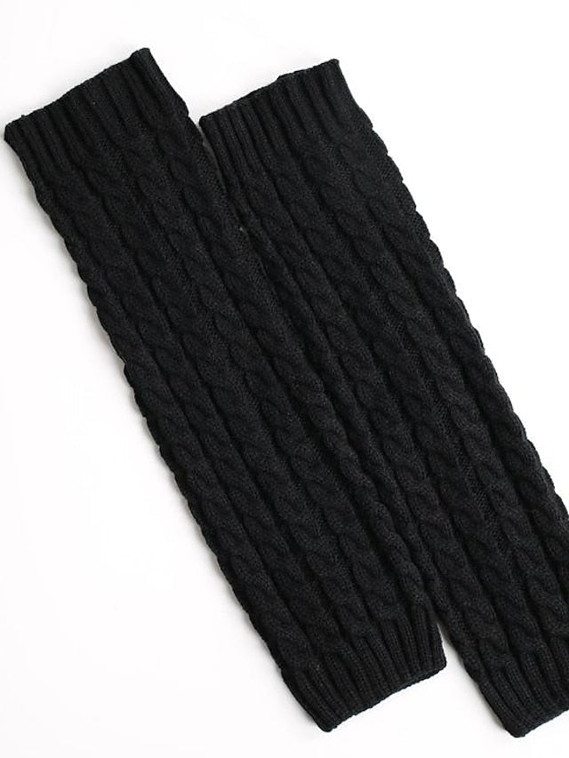Leg Warmers Boot Cuffs Home Work Daily Solid Color Polyester Spandex Basic Casual Classic Warm Casual 1 Pair for Women