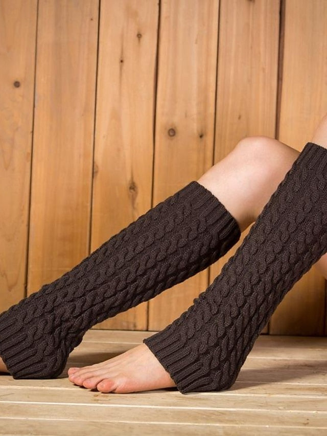 Leg Warmers Boot Cuffs Home Work Daily Solid Color Polyester Spandex Basic Casual Classic Warm Casual 1 Pair for Women