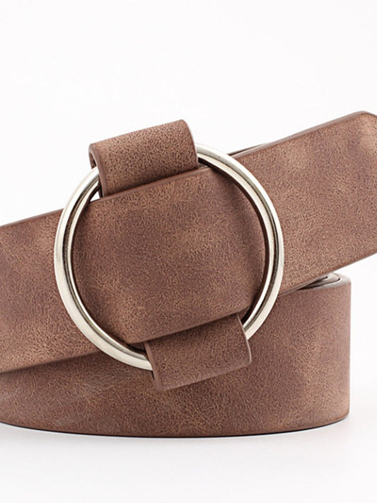 Unisex PU Buckle Belt PU Leather O-ring Buckle O-ring Casual Classic Daily Holiday Black Brown Beige Coffee for Women