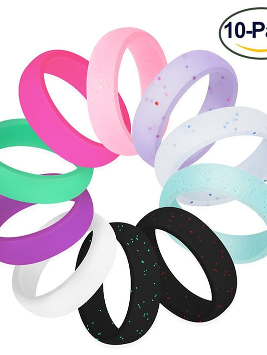 10pcs Ring Midi Ring For Men's Daily Silicone Classic for Women