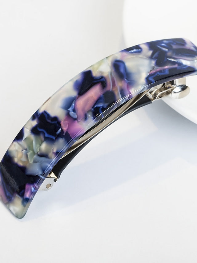 1PC Girls' Hair Clip Large French Barrettes for Women Fine Thick Hair Classic Tortoise Shell Hair Clips Wide Curved Celluloid Ponytail Holder Clamp Fashion Hair Accessories Automatic Clasp for Women