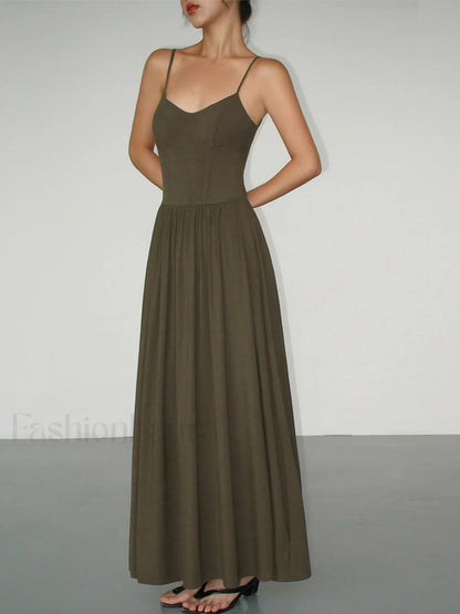 Bustier Corset Open Trendy Back Long Tank Dress