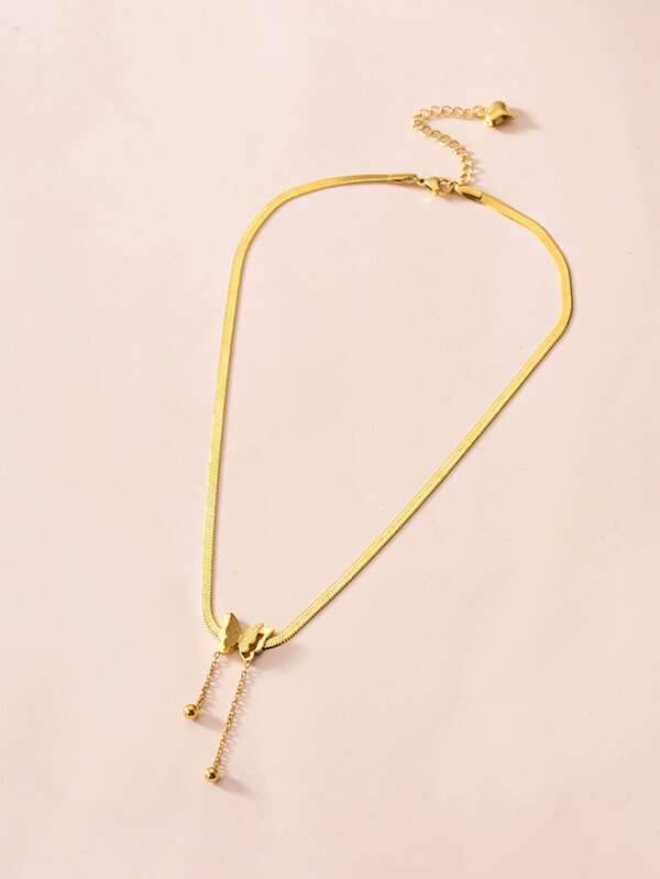 Butterfly Decor Necklace-Gold for Women
