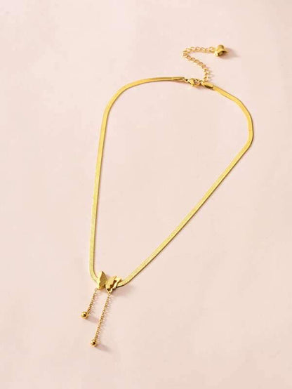 Butterfly Decor Necklace-Gold for Women