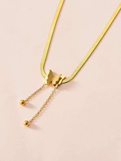 Butterfly Decor Necklace-Gold for Women