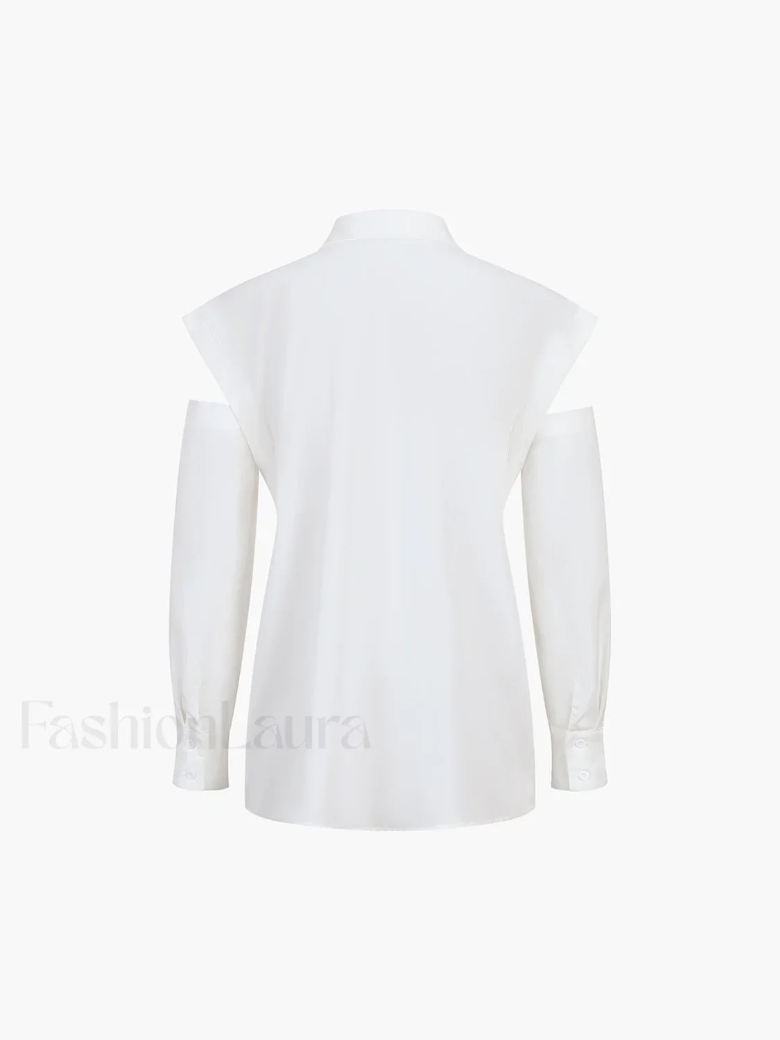 Button Down Cutout Trendy Long Sleeve Shirt
