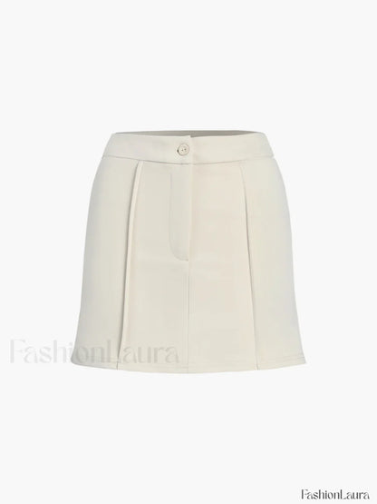 Button Front Halter Neck Backless Classic Vest Blazer With Skirt Set