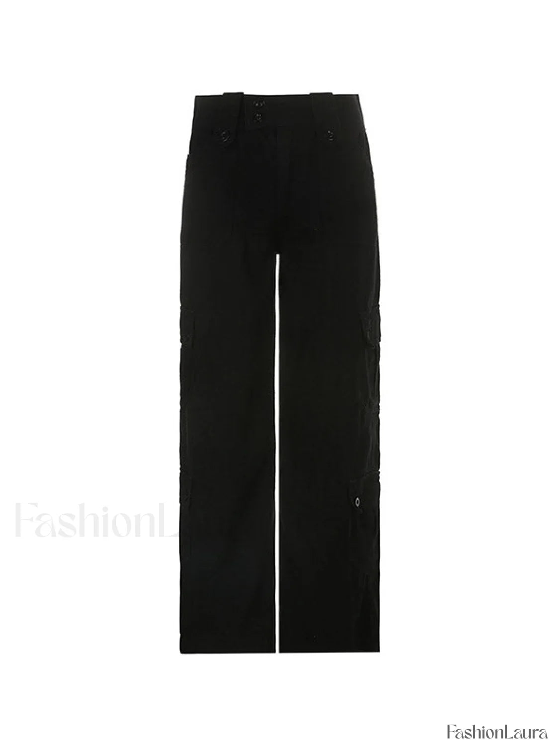 Buttoned Straight Leg Cargo Jeans
