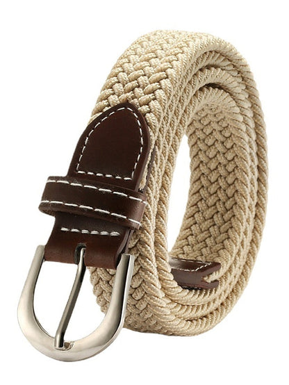 Men's Web Belt Canvas Buckle Free Plain Classic Casual Work Daily Black Blue Green Dark Blue for Women