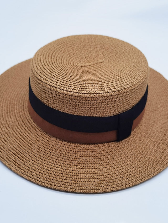 Sun Hat Straw Hat Daily Holiday Straw Vacation Retro 1 pcs for Women