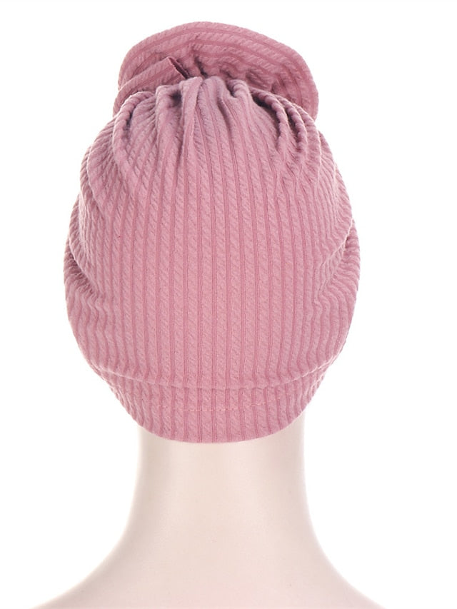 7 Colors Choice Fashion Muslim Women Big Flower Turban Hat Scarf Headwrap Hair Care Beanie Hijab Headwear Hair Accessories for Women