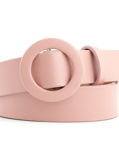 Unisex PU Buckle Belt PU Leather Sliding Buckle O-ring Casual Classic Party Daily White Black Pink Red for Women