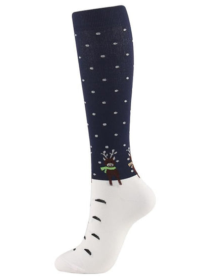 Unisex Knee High Socks Christmas Gift Cycling / Bike Multi Color Spandex Nylon Sporty Casual Classic Warm Cute Sports 1 Pair for Women
