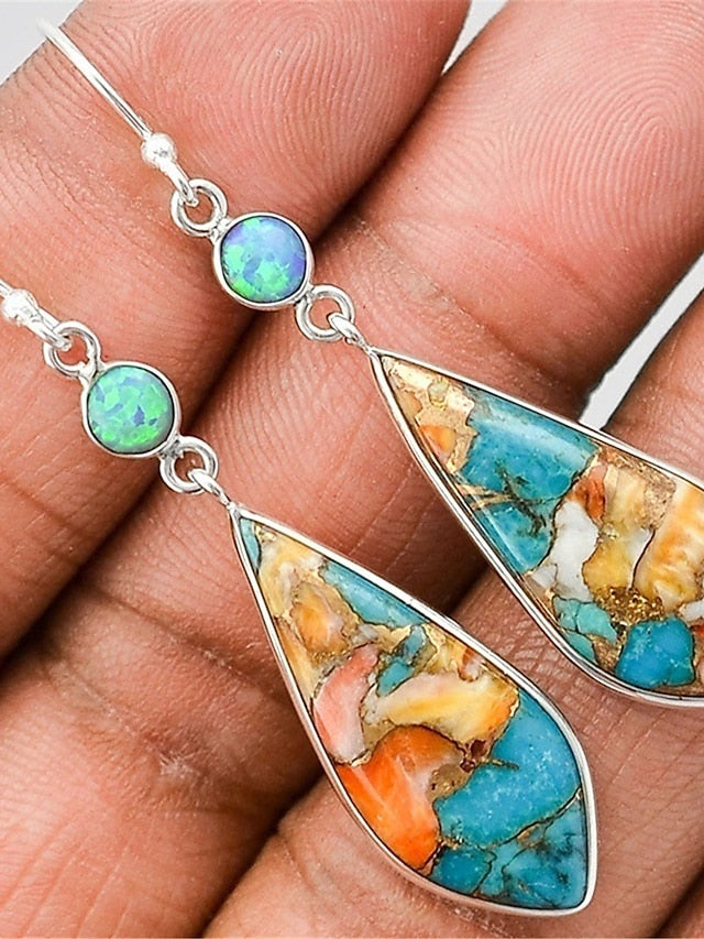 Earrings Ethnic Style Outdoor Color Block Earring for Women